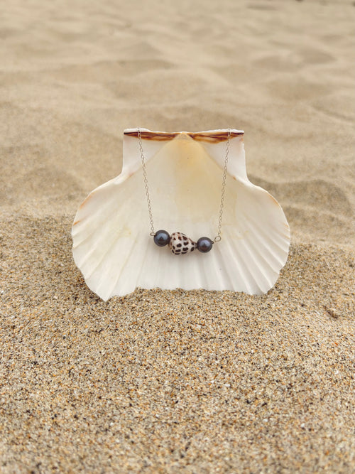 Black Pearl Cone Necklace