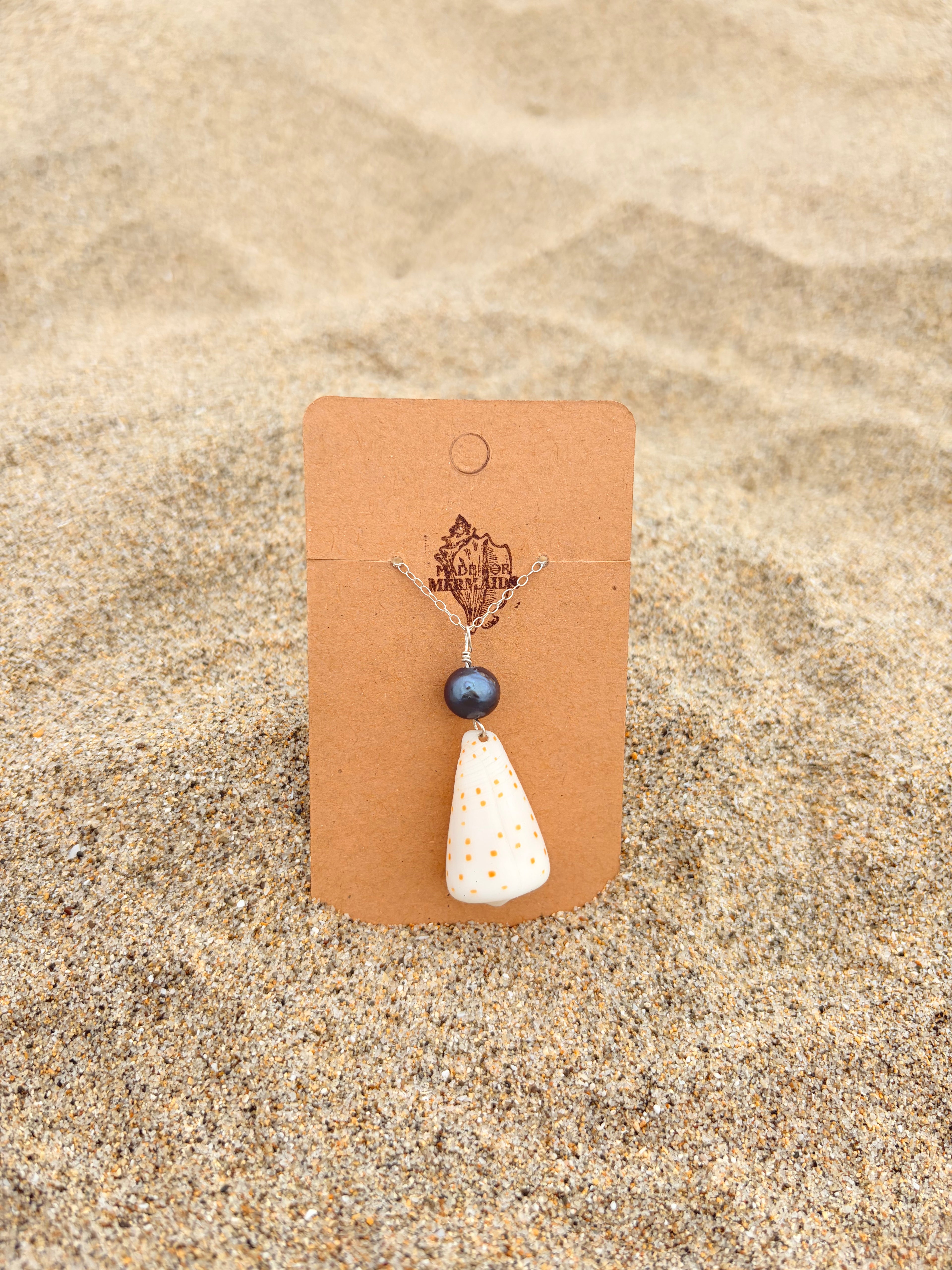 Cone + Black Pearl Necklace