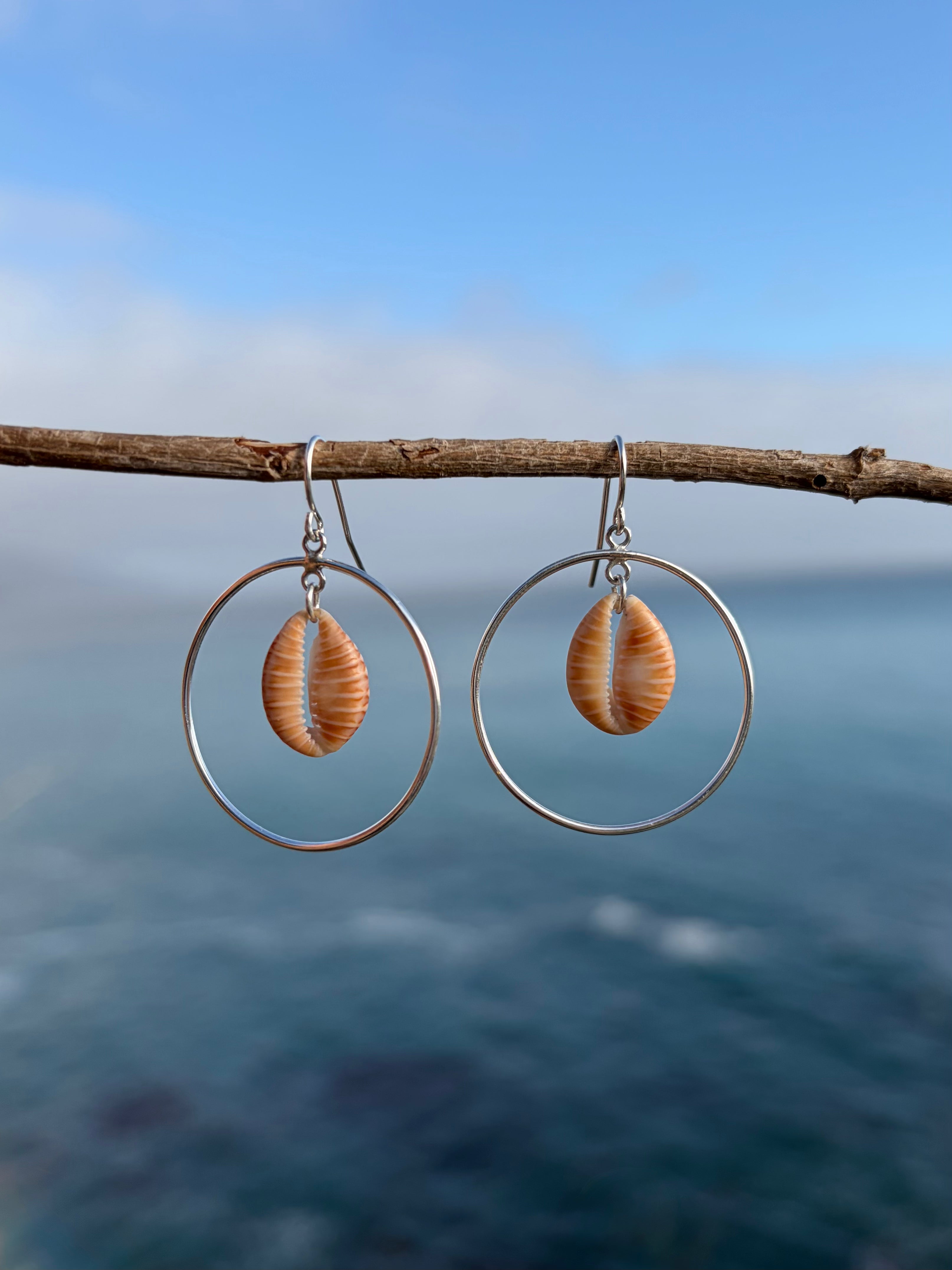 Cowrie Hoop Earrings