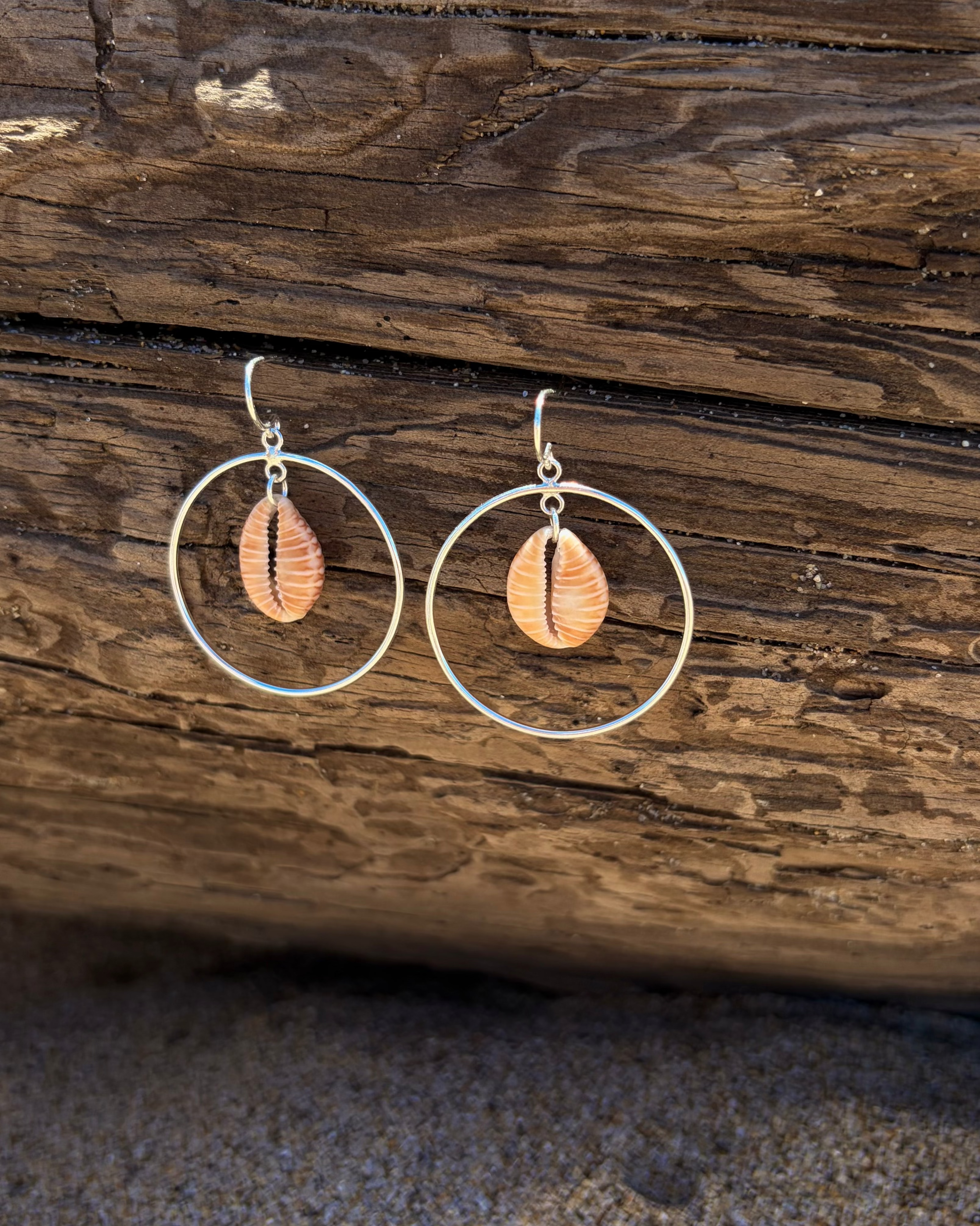 Cowrie Hoop Earrings