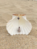Hebrew Cone + Black Pearl Drop Necklace