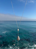 Hebrew Cone + Pearl Drop Necklace