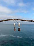 Purple Cowrie Dangle Earrings